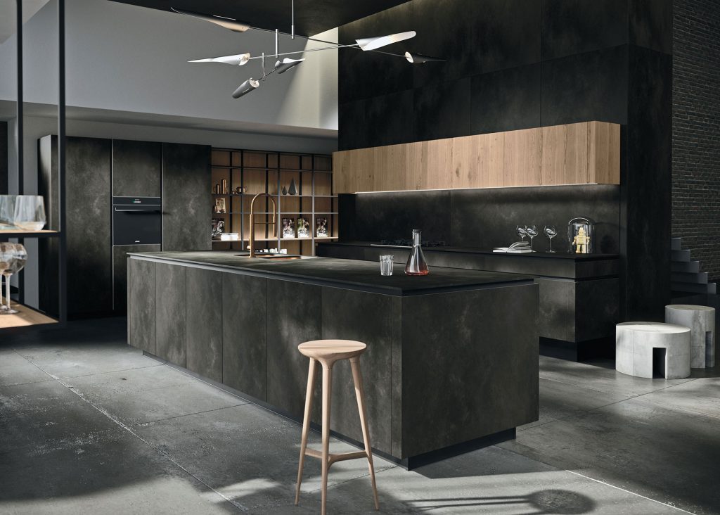 Home Snaidero North America   Snaidero Cucine Moderne Way Ceramica Ossido Nero 2 1024x732 